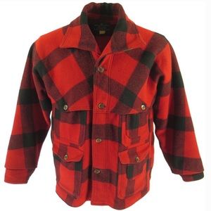 Vintage White Stag Mackinaw Red Black Buffalo Plaid Jacket